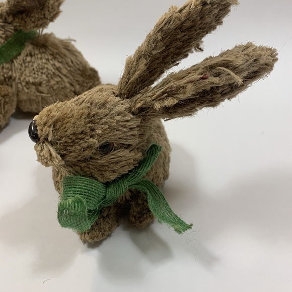 Pier 1 Imports Bristle Bunnies Easter Decoration Whimsical Centerpiece 3-Piece - Picture 10 of 15